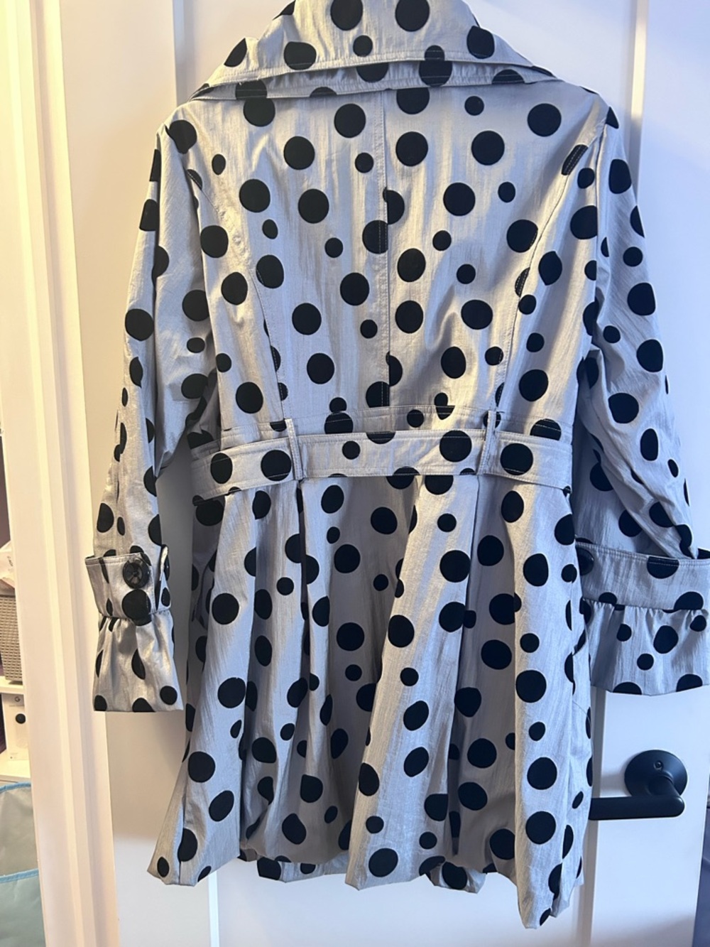 Silver Polka Dot Trench Coat - Picture 5 of 5